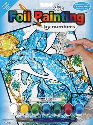 ROYAL BRUSH - Dolphins - Foil Paint By Number Kit FPBN-4