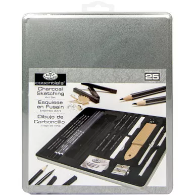 ROYAL BRUSH - Essentials(TM) Medium Charcoal Art Set With Tin - (ART2711)