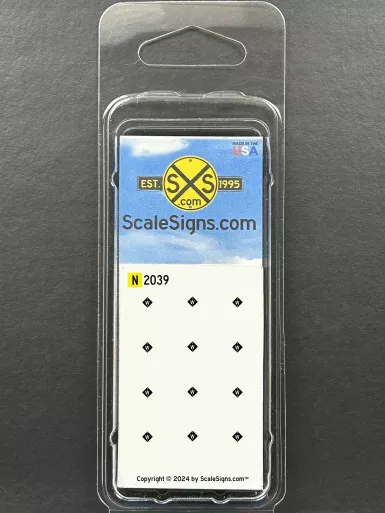 ScaleSigns N-2039 - Whistle Posts - White on black background- N Scale