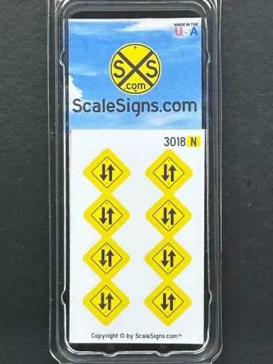 ScaleSigns N-3000-018 - Two Way Traffic Signs- N Scale