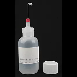 Stainless Needle-Point Applicator Bottle -- 1" Needle (red) Outside Diameter .025, Inside Diameter .013, Flow 3