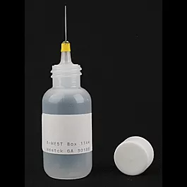 Stainless Needle-Point Applicator Bottle -- 1" Needle (yellow) Outside Diameter .020, Inside Diameter .010, Flow 2