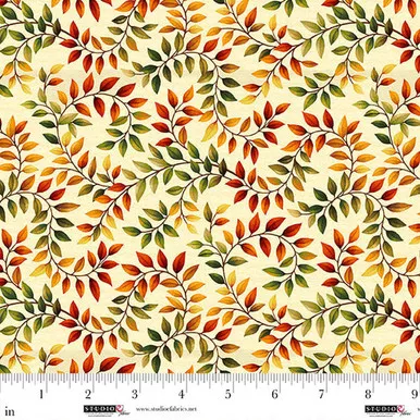 Studio E - Autumn Fields - Vine Leaves, Cream