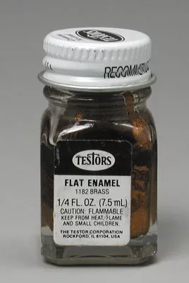 TESTORS - 1182 Flat Brass 1/4 oz. Enamel Paint