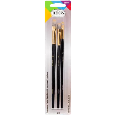 Testors 281205 - Premium Paint Brushes - Flat (#2, #8, #10) 1-each