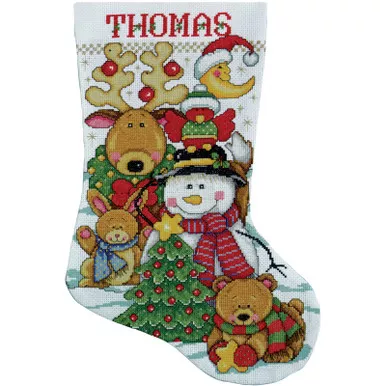 TOBIN - Making New Friends Stocking Counted Cross Stitch Kit - 17" Long 14 Count (DW5410)