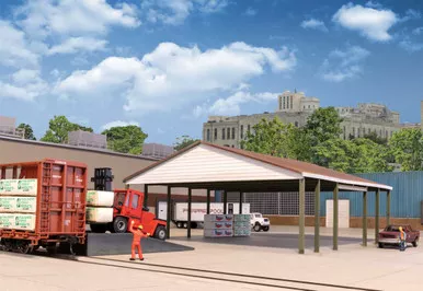 Walthers Cornerstone 933-4180 - Open Air Intermodal Shed - HO Scale Kit
