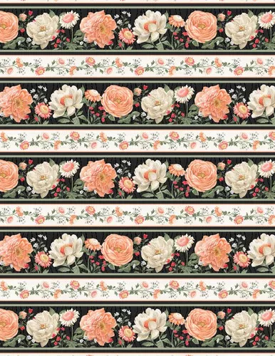 Wilmington Prints - Peach Whispers - Repeating Stripe, Multi