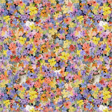 Windham Fabrics - Cats Around Town - Peek-A-Boo, Multi