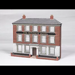 Windsor Hotel False-Front (Thin-Profile) Building - SceneScapes(TM) -- Assembled - 6-3/4 x 1-1/2 x 5-7/8"17.1 x 3.8 x 14.9cm