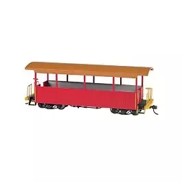 Wood Excursion Car - Ready to Run -- Painted, Unlettered (red, tan Roof)