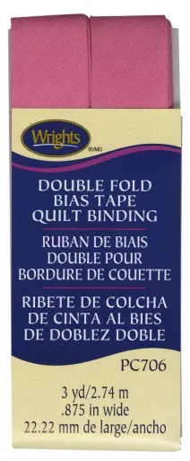 Wrights - Quilt Binding Double Fold - 7/8" x 3 Yds; Hot Pink